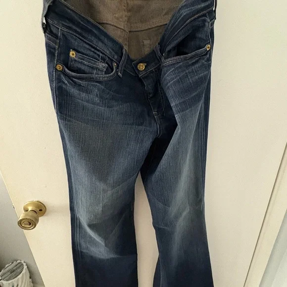 7 For All Mankind Dark Blue Straight Leg Dojo Jeans - sz 29 like new - Picture 3 of 5